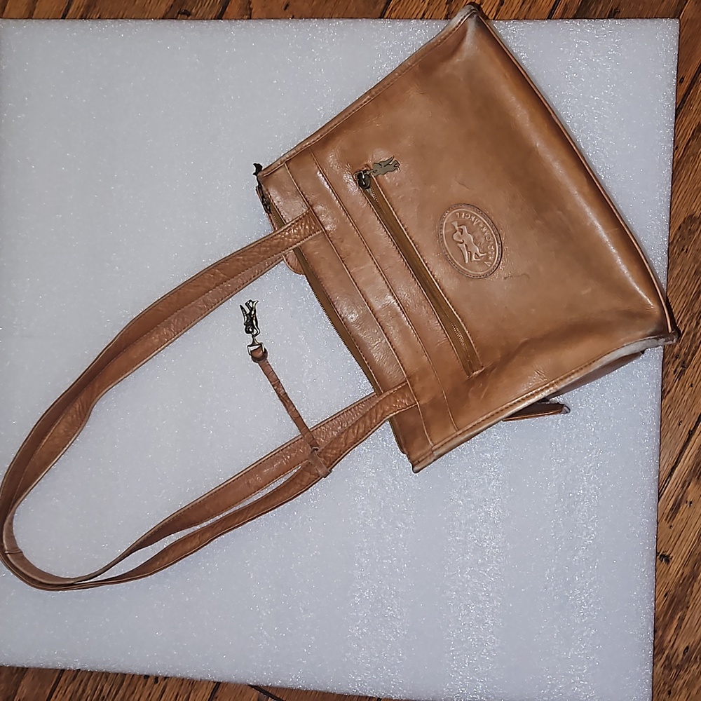 Vintage American Angel Tan Leather Shoulder Bag